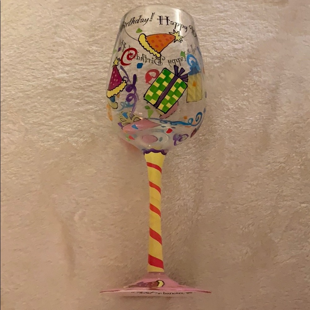 Happy Birthday Glass Goblet- New in Carrying Case
